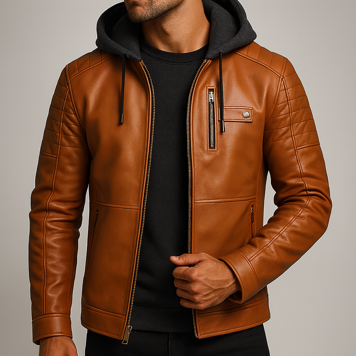 Toby – Hooded Leather Jacket