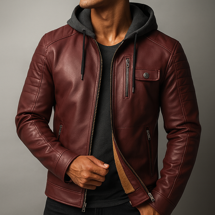 Toby – Hooded Leather Jacket