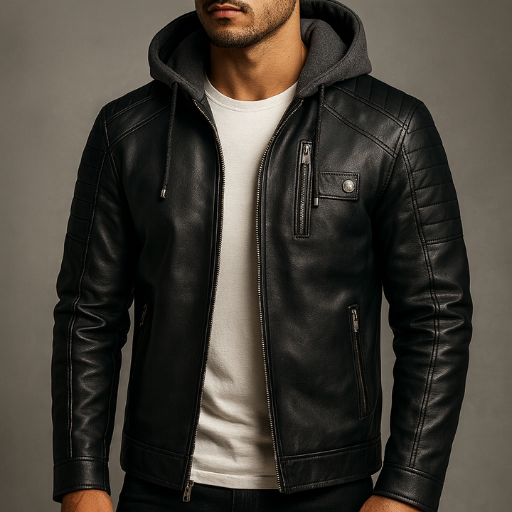 Toby – Hooded Leather Jacket