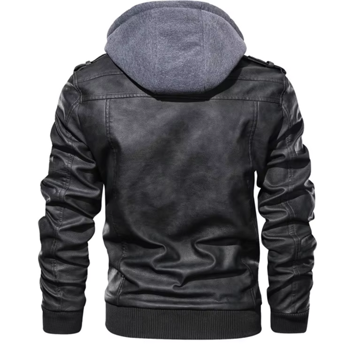 Jareth™ | Leather Motorcycle Jacket with Hood